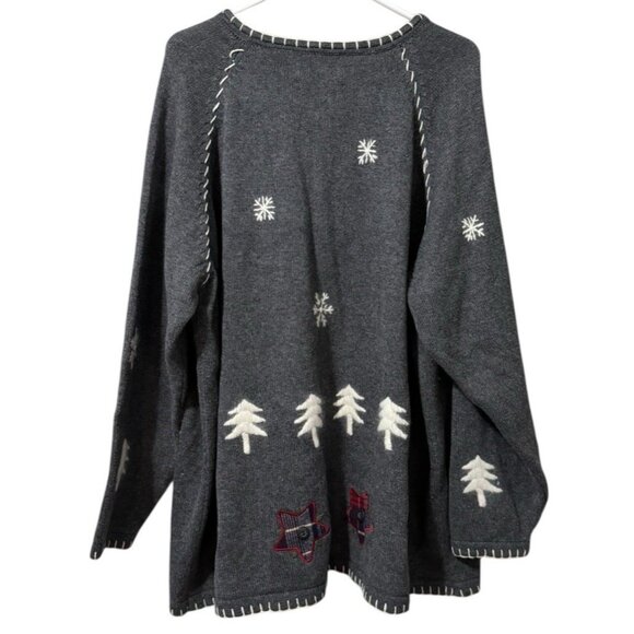 Holiday Lodge by North Crest Ugly Christmas Sweater Embroidery Women Size 4X - Picture 2 of 10